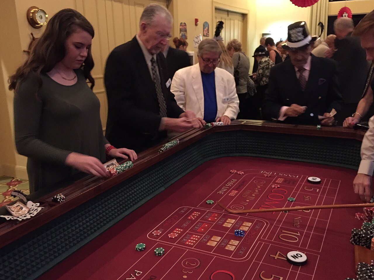 Live casino table with a dealer
